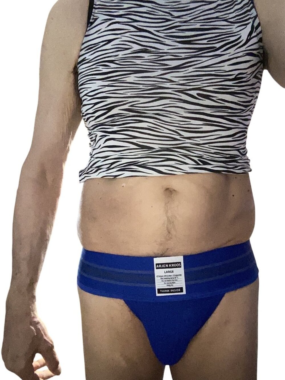 Arjen Kroos Athletic Jockstrap Underwear*Large*Nylon-Cotton*Gay*Blue*NWT